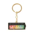 Metal social battery keychain with sliding slider, funny mood indicator keyring for daily use. - Battery Keychain (G-1518) / Black