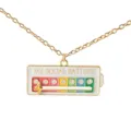 Social battery mood necklace with sliding lightning charm, gold plated alloy jewelry gift. - Battery Necklace (A-489) / White