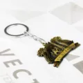 Dubai metal keychain with camel and architecture design, perfect souvenir gift accessory. - G-1068 / Bronze