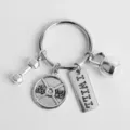 Creative fitness barbell dumbbell keychain metal gym key ring for sports enthusiasts gift. - G-414