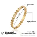 Pulsera rígida con bisagra trébol circón acero inoxidable dorado joyería de moda 60mm - Brazaletes de eslabones de pétalos con strass completo