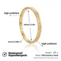 Vista detallada del brazalete de acero dorado con diamantes de imitación, pulido, 60mm. - Brazaletes de strass completo con patrón de escamas de pez