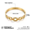 Pulsera de cadena de acero inoxidable dorado impermeable hipoalergenico 60mm tamano 6mm. - Pulseras de cadena de eslabones grandes