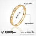 Brazalete rígido de acero inoxidable con diamantes de imitación para mujer, hueco de 304, 60mm. - Pulsera de 7 Diamantes