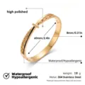 Pulsera rígida de acero inoxidable dorada, acabado pulido brillante, impermeable e hipoalergénica. - Pulseras de esmalte de herradura