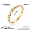 Pulsera de acero inoxidable dorada con corazones para mujer, impermeable y antialérgica. - Brazaletes de corazones conectados