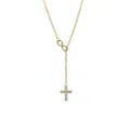 Detailansicht der eleganten S925 Sterlingsilber Unendlichkeit Kreuz Anhänger Halskette. - Gold