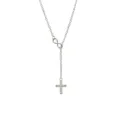 S925 Silber Unendlichkeit Kreuz Halskette Zirkon Y-Kette Minimalistisch Damenschmuck - Weißgold