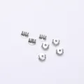 Topes para pendientes de plata de ley 925 con forma de flor accesorios de joyeria - Cierres de Pendientes de Flor de Ciruelo / 4mm / Oro blanco