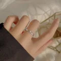 Anillo de pareja de rama de plata esterlina S999, elegante anillo de lujo de nicho - Abierto Ajustable / Mujeres (Plata 925)