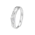 Anillo abierto de plata con diseño único de textura de rama de árbol, joya elegante. - Abierto Ajustable / Estilo de Hombre