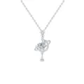 S999 plata sueño estrella luna corazón cristal colgante collar mujer joya regalo - Plata 925 / Oro blanco