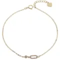 Elegantes Fußkettchen aus S925 Sterling Silber mit Zirkon, filigranes Design für Damen. - 14K-Gold