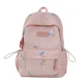 Rosa gesteppter Rucksack mit Pailletten Schmetterling süße Schultasche für Damen Reise - Groß (Ohne Anhänger) / Rosa