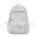 Detailansicht rucksack damen gesteppt mit bunter schmetterling stickerei gross reise schule. - Groß (Ohne Anhänger) / Weiß