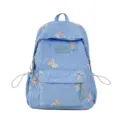 Blauer gesteppter Schmetterling Rucksack Laptop Reise Schultasche fur Damen Madchen - Groß (Ohne Anhänger) / Blau