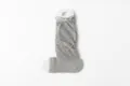 Grey ballet style slouch socks for women, sheer cotton knit leg warmers with ribbon. - One Size / Gray