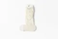 Balletcore cream ruffled leg warmers with delicate bow, stylish stackable knitted socks. - One Size / White