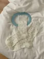 Dettaglio calzini a tubo medio a pois in pizzo bianco, cotone morbido e traspirante. - Taglia unica / Bianco Crema