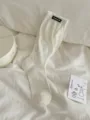 Calze lunghe tinta unita minimalista in maglia da donna, stile comodo invernale caldo. - Taglia unica / Bianco