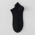 Calzini corti neri tinta unita da uomo, calze da barca estive traspiranti in rete casual. - Taglia unica / Nero