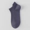 Herren dunkelgraue einfarbige kurze Socken, atmungsaktive Sommer Baumwolle Bootssocken Alltag. - Einheitsgröße / Marineblau