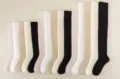 Thickened warm winter long socks for women, fleece lined cotton knee high stockings. - One Size / Thigh-High Socks / Black