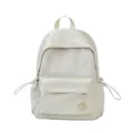 Minimalist white student backpack casual lightweight casual daypack for daily commute - Without Pendant / White