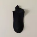 Calzini bassi donna neri, fantasmini in cotone traspirante per uso quotidiano, tinta unita comodi. - Nero