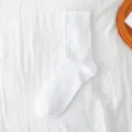 Classici calzini bianchi a metà polpaccio tinta unita da donna, stile giapponese minimalista. - Taglia unica / Bianco premaman