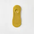 Women hollow out mesh boat sock yellow low cut summer invisible breathable cotton sock - One Size / Turmeric