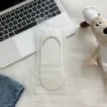 Calcetines invisibles de algodón blanco para mujer, transpirables finos antideslizantes. - Talla única / Blanco