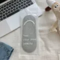 Calzini da donna casual in tinta unita di cotone estivo antiscivolo invisibili grigio - Taglia unica / grigio melange