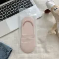 Calcetines invisibles de algodón liso para mujer, pinkies transpirables de verano cómodos. - Talla única / Rosa Claro