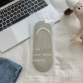 Women's solid color cotton low-cut invisible boat socks, thin, breathable, anti-slip design. - One Size / Matcha Green