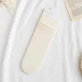 Donne estate sottili calze di ghiaccio in velluto traspiranti tubolari beige modello - Bianco Crema