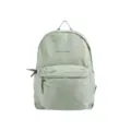 Lässiger minimalistischer hellgrüner Studentenrucksack mit Fronttasche und stylischem Aufdruck. - L / Bohnengrün