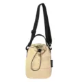 Nylon drawstring bucket bag with adjustable strap and casual daily lifestyle design. - Off White