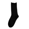 Calze al polpaccio nere tinta unita da donna, elegante design con risvolto, cotone comodo. - Nero