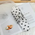 Sheer mesh sheer mid-tube socks for women, featuring cute black bow designs for summer wear. - One Size / Grey Bow 2502