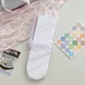 Calzini a tubo medio in rete trasparente estiva pois Ballet Core stile carino casual moda - Taglia unica / Viola