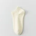 Calzini corti tinta unita da donna calze alla caviglia in cotone traspirante estate. - Bianco Crema