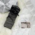 Calze tubolari trasparenti nere in rete con fiocchi decorativi stile Lolita moda femminile - Taglia unica / Nero