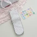 Sheer mesh polka dot mid-tube socks for women, cute ballet style cute summer hosiery items. - One Size / Gray