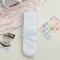Summer sheer mesh mid-tube socks with polka dots and cute design for women and girls - One Size / Blue