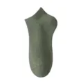 Men's solid green low-cut ankle sock, breathable cotton fabric, comfortable for daily sports wear. - Green