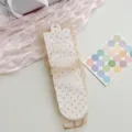 Sheer mesh dotted mid-tube socks ballet style cute summer hosiery with card packaging - One Size / Coffee