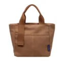 Elegante borsa a mano in tela marrone borsa casual per il lavoro quotidiano con tasca. - Marrone