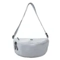 Casual minimalist half-moon crossbody sling bag light grey stylish daily shoulder bag - Blue and Grey