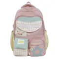 Japanese candy color large capacity school backpack with multiple pockets for students use - Shoulder Bag / Pink